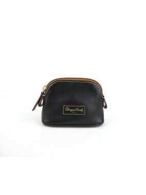 Dooney & Bourke Black Smooth Leather Zip Coin Purse